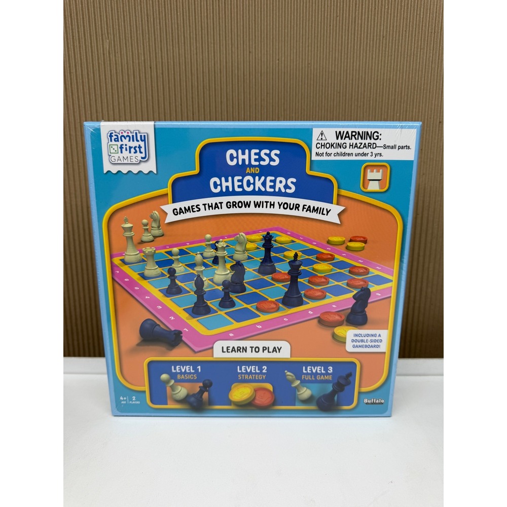 Chess and Checkers Family First Games Buffalo Games 3 Levels of Play Sealed
